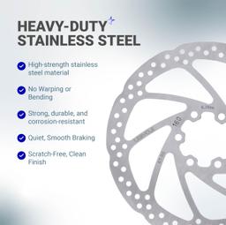 [Lifetime Warranty] 160mm Disc Brake Rotor Stainless Steel Bike Disc Brake Rotor with 6 Bolts - Fit for Road Bike Mountain Bike MTB BMX thumbnail 3