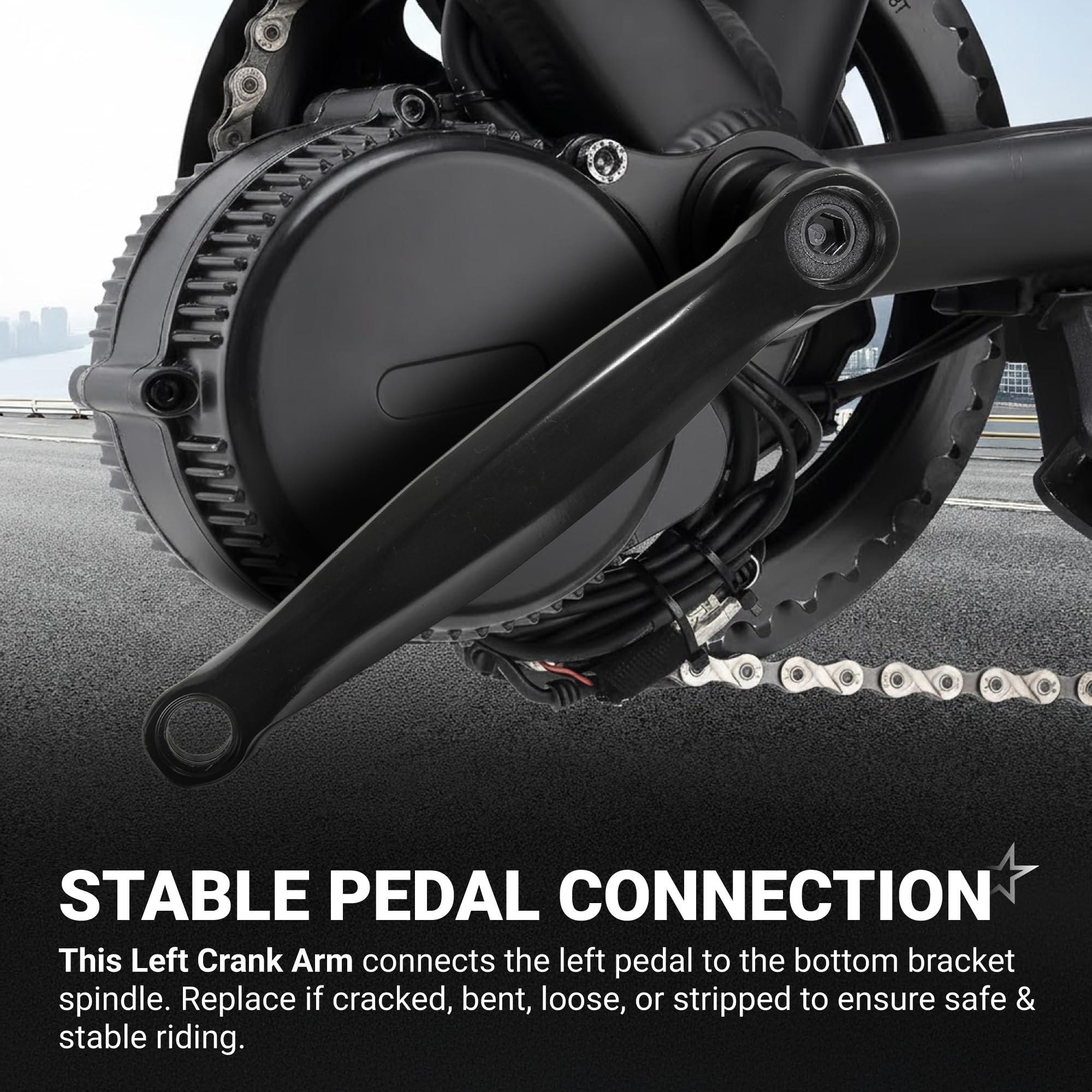 [Lifetime Warranty] Crank Left Arm with Diamond Hole, 170mm Aluminium Alloy Bicycle Crank Arm Left Replacement for Mountain Bike Road Bike (Black) image 3