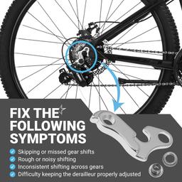 [Lifetime Warranty] Bicycle Bike Derailleur Hanger Derailleur Bracket Bike Tail Hook Frame Gear Tail Hook Aluminium Alloy Mountain Rear - for Cyclocross, Mountain, Road Racing Bike - Pack of 2 thumbnail 4