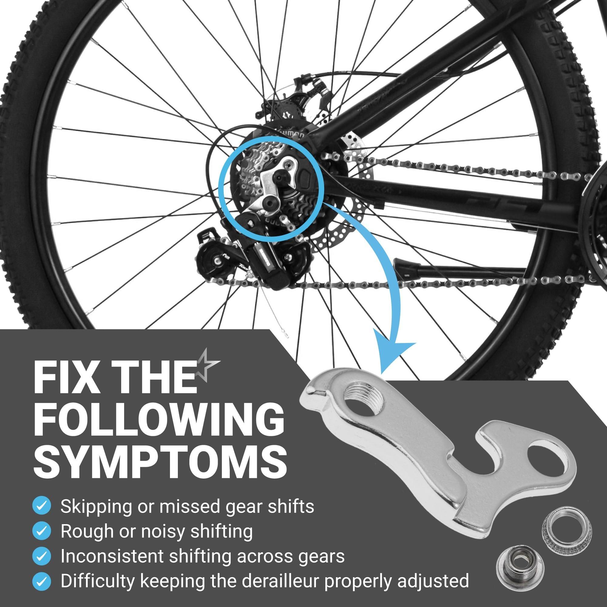 [Lifetime Warranty] Bicycle Bike Derailleur Hanger Derailleur Bracket Bike Tail Hook Frame Gear Tail Hook Aluminium Alloy Mountain Rear - for Cyclocross, Mountain, Road Racing Bike - Pack of 2 image 4