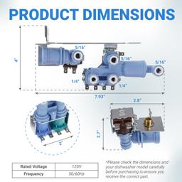 [Lifetime Warranty] 242253002 Refrigerator Water Inlet Valve - Compatible with Frigidaire Electrolux Kenmore Crosley Refrigerators - Replaces 242102201 2689640 AP5669874 PS7321353 EAP7321353 thumbnail 1