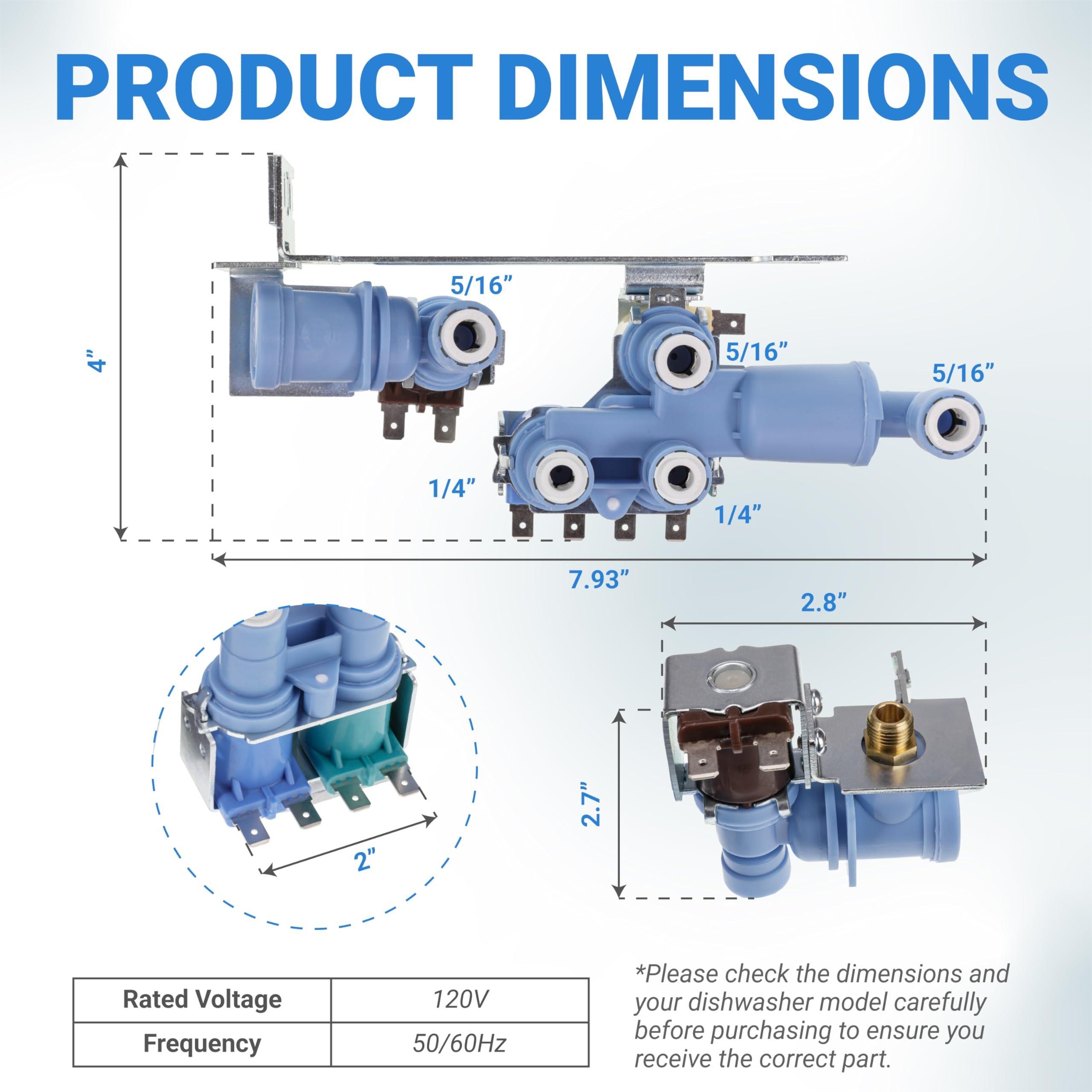 [Lifetime Warranty] 242253002 Refrigerator Water Inlet Valve - Compatible with Frigidaire Electrolux Kenmore Crosley Refrigerators - Replaces 242102201 2689640 AP5669874 PS7321353 EAP7321353 image 1