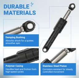 [Lifetime Warranty] DC66-00470A & DC66-00470B Washer Shock Absorber Replacement - Compatible with Samsung Washing Machines - Replaces AP4206426 2020946 DC66-00650C DC66-00650D PS4212219 - Pack of 4 thumbnail 2