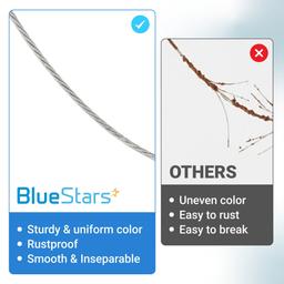 BlueStars 1/32" Wire Rope Kit - 200FT Wire Rope with 50pcs Aluminum Crimping Sleeves Stops - 7x7 Strand Core Heavy Braided Steel Cable for Deck Railing, String Lights, Garden Trellis and More thumbnail 6