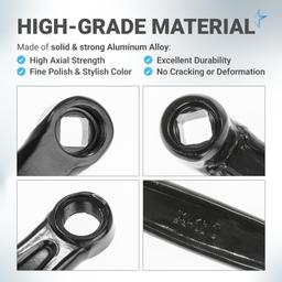 [Lifetime Warranty] Crank Left Arm with Diamond Hole, 170mm Aluminium Alloy Bicycle Crank Arm Left Replacement for Mountain Bike Road Bike (Black) thumbnail 5