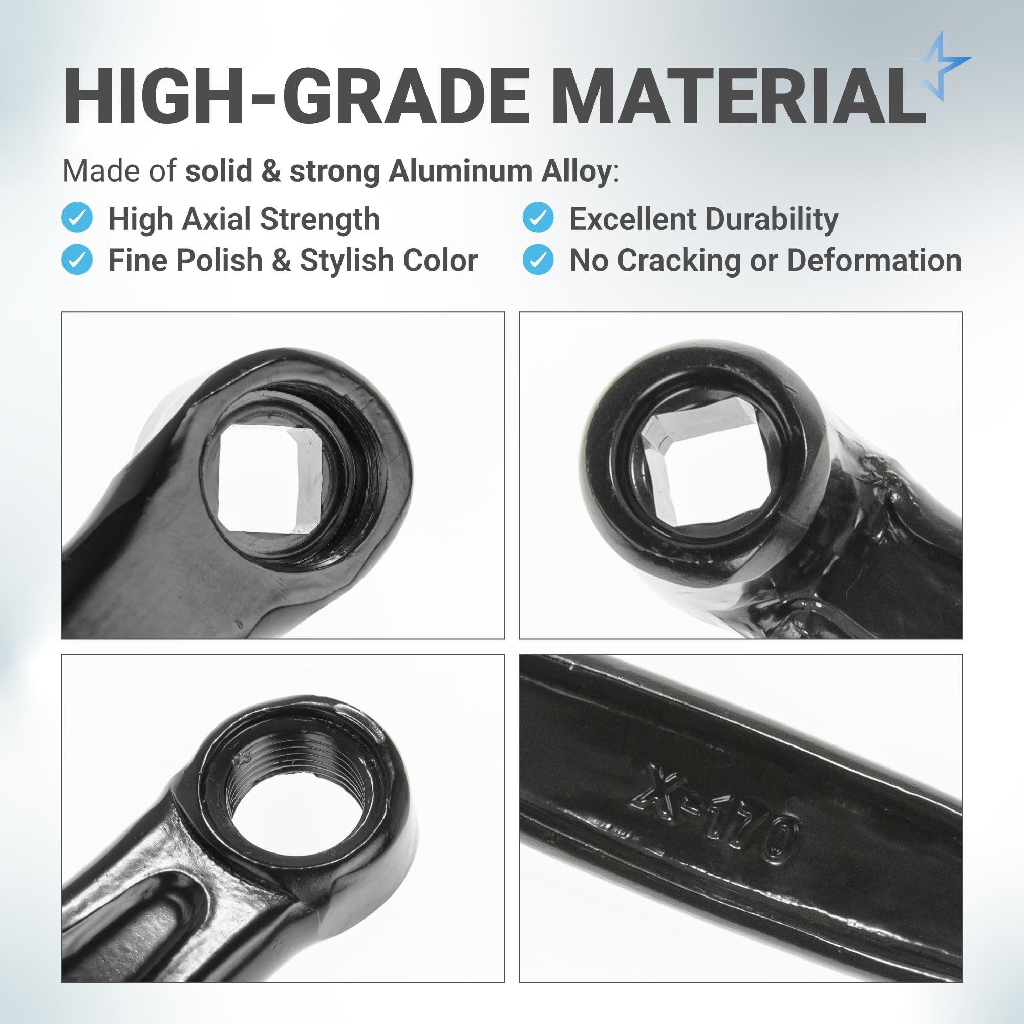 [Lifetime Warranty] Crank Left Arm with Diamond Hole, 170mm Aluminium Alloy Bicycle Crank Arm Left Replacement for Mountain Bike Road Bike (Black) image 5