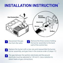 [Lifetime Warranty] 30268 36043 RV Burner Head and 35100 91788 Furnaces Ignitor Electrode Kit - Fit for Domestic Atwood Hydro Flame 79 85 AFS & AFM Series LPG Heaters Fireplaces Atwood RV Furnace thumbnail 4