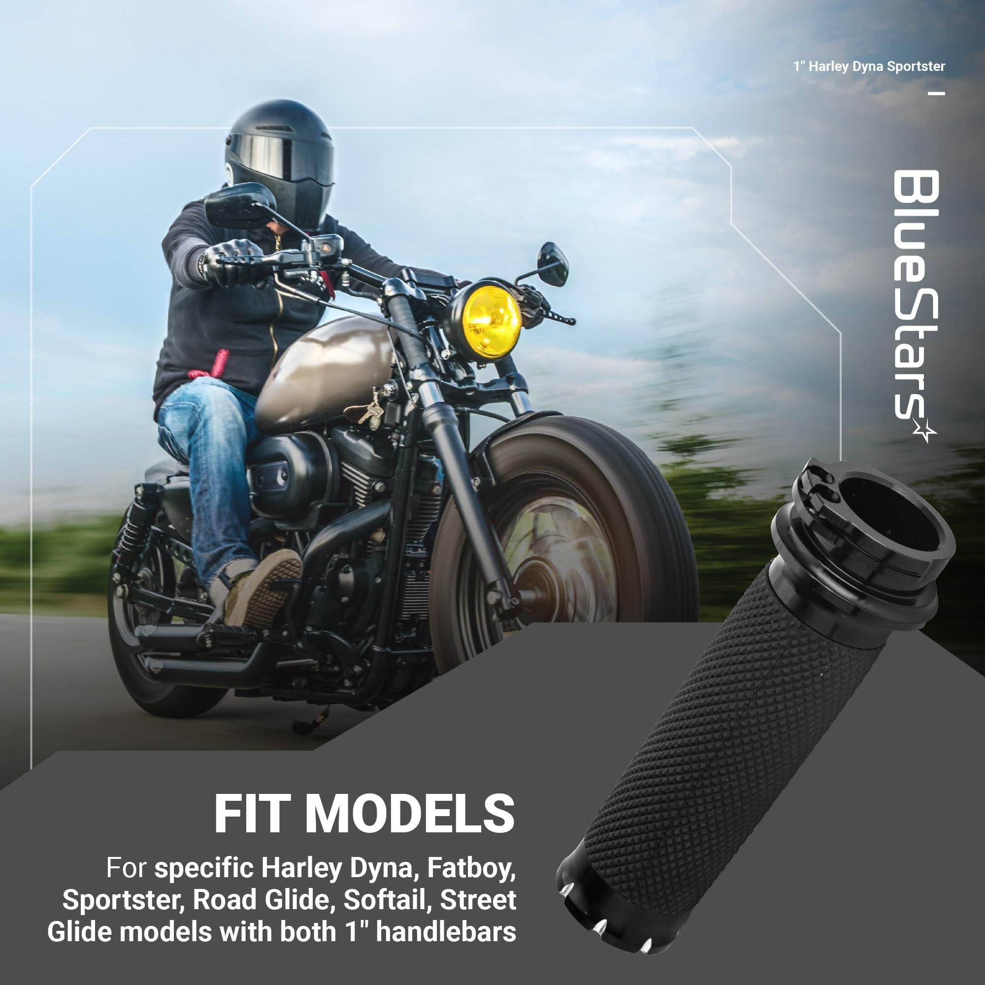 [Lifetime Warranty] 1-Inch Handlebar Hand Grips, Non-Slip and Durable - Compatible with Harley Dyna, Sportster 883 1200, Road Glide, Softail, Street Glide, Tour Glide image 5