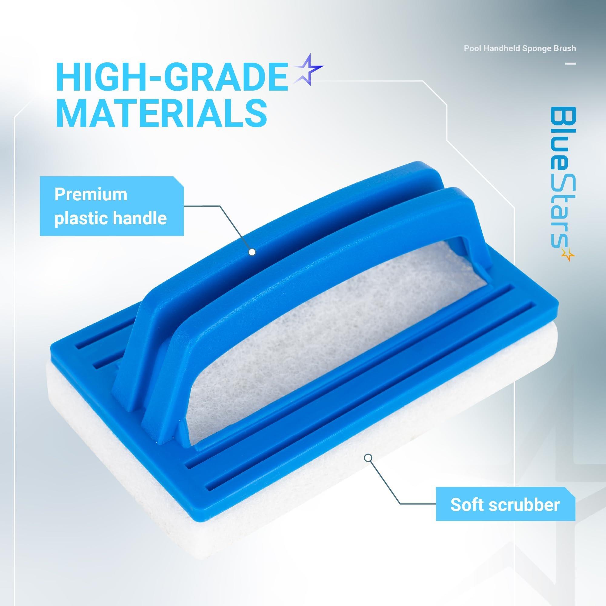 [Lifetime Warranty] Hand-Held Sponge Pool Scrub Brush - for Tile, Grout, Walls, Vinyl Liners, Spas, Tubs, Showers - Pack of 2 image 4