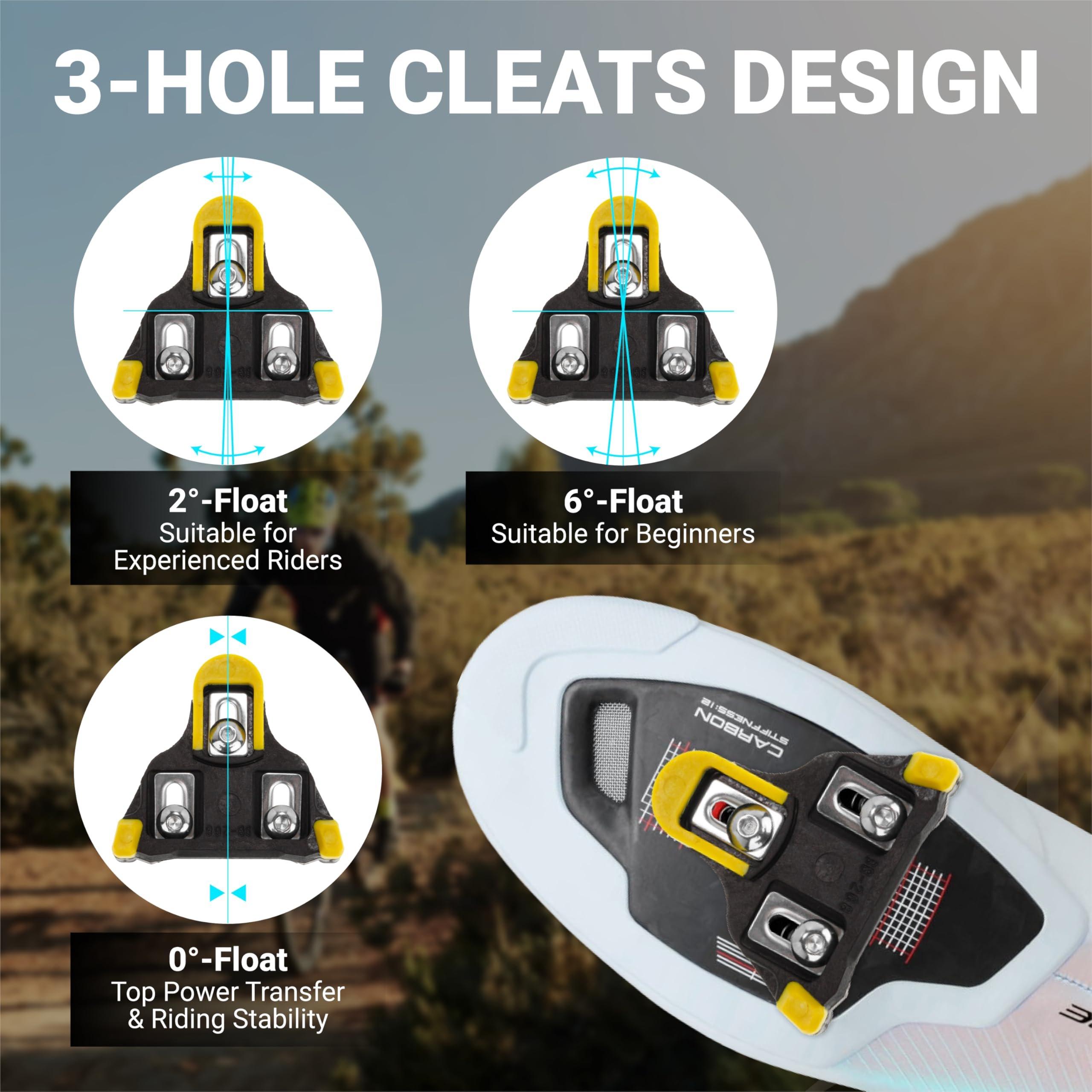 [Lifetime Warranty] Bike Cleats - Compatible with Shimano SPD-SL Pedals - 6-Degree Float Cleat for Cycling Shoes Suitable for Spinning Indoor Cycling Mountain Biking Outdoor Road Cycling - Pack of 2 image 4