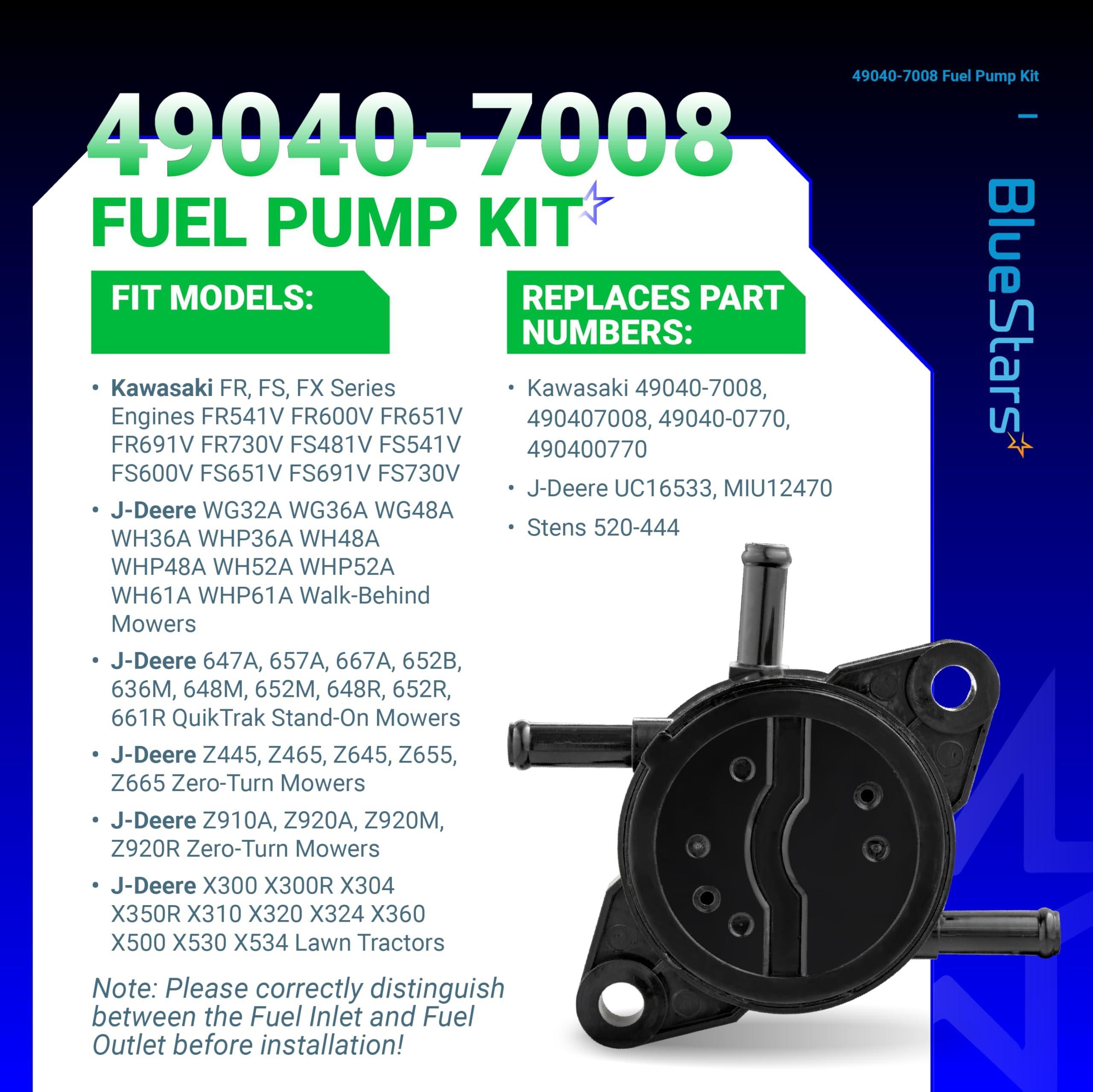 [Lifetime Warranty] 49040-7008 49040-0770 MIU12470 Fuel Pump - Compatible with Kawasaki FS FR FX Series Engines FS481V FS541V FS600V FS651V FS691V FS730V FR541V FR600V FR651V FR691V FR730V Fuel Filter Clamps image 4