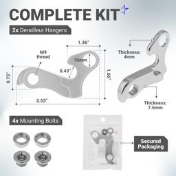 [Lifetime Warranty] Bicycle Bike Derailleur Hanger Derailleur Bracket Bike Tail Hook Frame Gear Tail Hook Aluminium Alloy Mountain Rear - for Cyclocross, Mountain, Road Racing Bike - Pack of 2 thumbnail 1