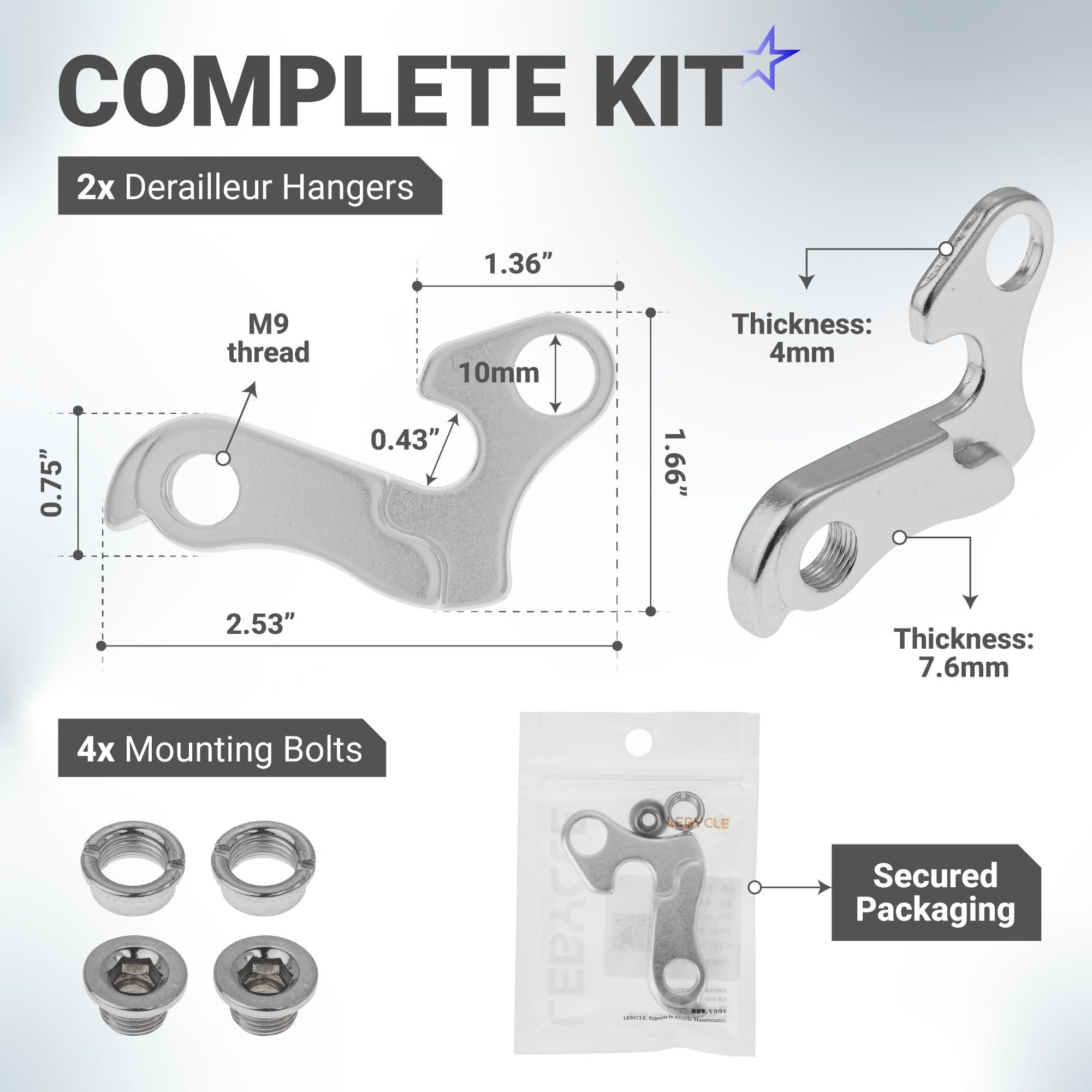 [Lifetime Warranty] Bicycle Bike Derailleur Hanger Derailleur Bracket Bike Tail Hook Frame Gear Tail Hook Aluminium Alloy Mountain Rear - for Cyclocross, Mountain, Road Racing Bike - Pack of 2 image 1