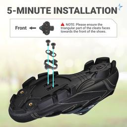 [Lifetime Warranty] Bike Cleats - Compatible with Shimano SPD & Look X-Track Pedals - Cycling Cleat for Cycling Shoes Suitable for Spinning Indoor Cycling Mountain Biking Outdoor Road Cycling - Pack of 2 thumbnail 3