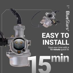 [Lifetime Warranty] PZ22 Carburetor Kit - Compatible with 110cc 125cc SSR CRF50 Predators TaoTao Coolster Apollo RFZ Coleman ATV Dirt Bike - w/ 38mm Air Filter Intake Pipe Fuel Filter Line Gaskets Spark Plug thumbnail 5