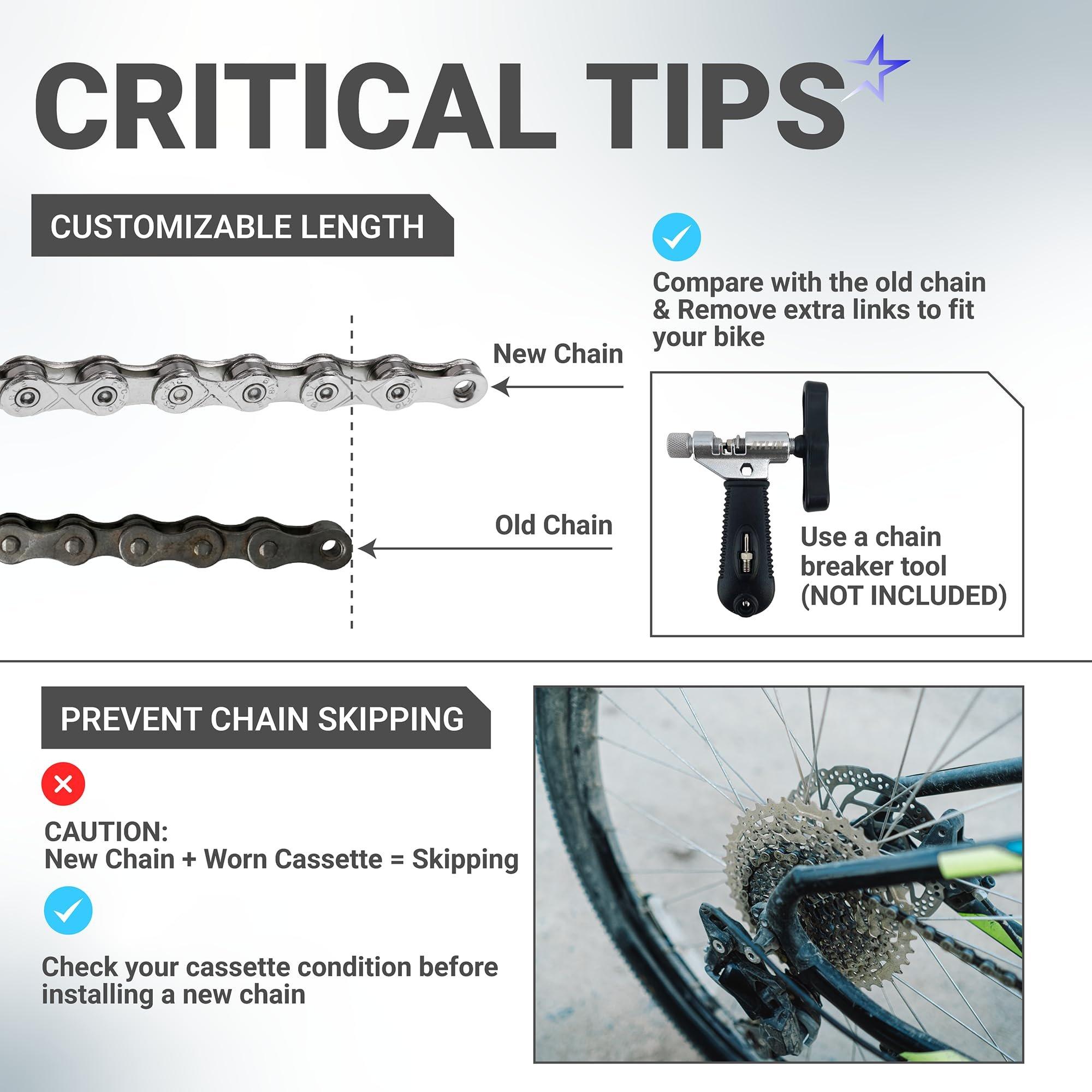 [Lifetime Warranty] 10 Speed Bike Chain 1/2 x 11/128 Inch (116 Links) with Quick Link - Anti-Rust Bicycle Chain - for MTB/Road/Gravel/Cyclocross Bikes - Compatible with Shimano SRAM Campagnolo image 5