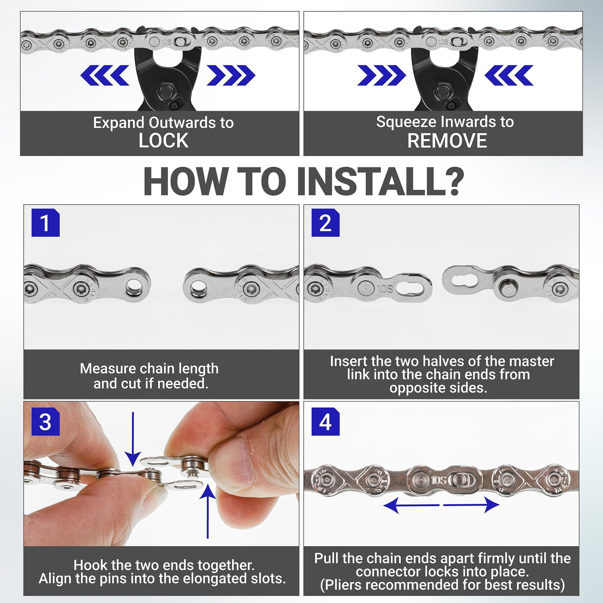 [Lifetime Warranty] 10 Speed Bike Chain 1/2 x 11/128 Inch (116 Links) with Quick Link - Anti-Rust Bicycle Chain - for MTB/Road/Gravel/Cyclocross Bikes - Compatible with Shimano SRAM Campagnolo image 7