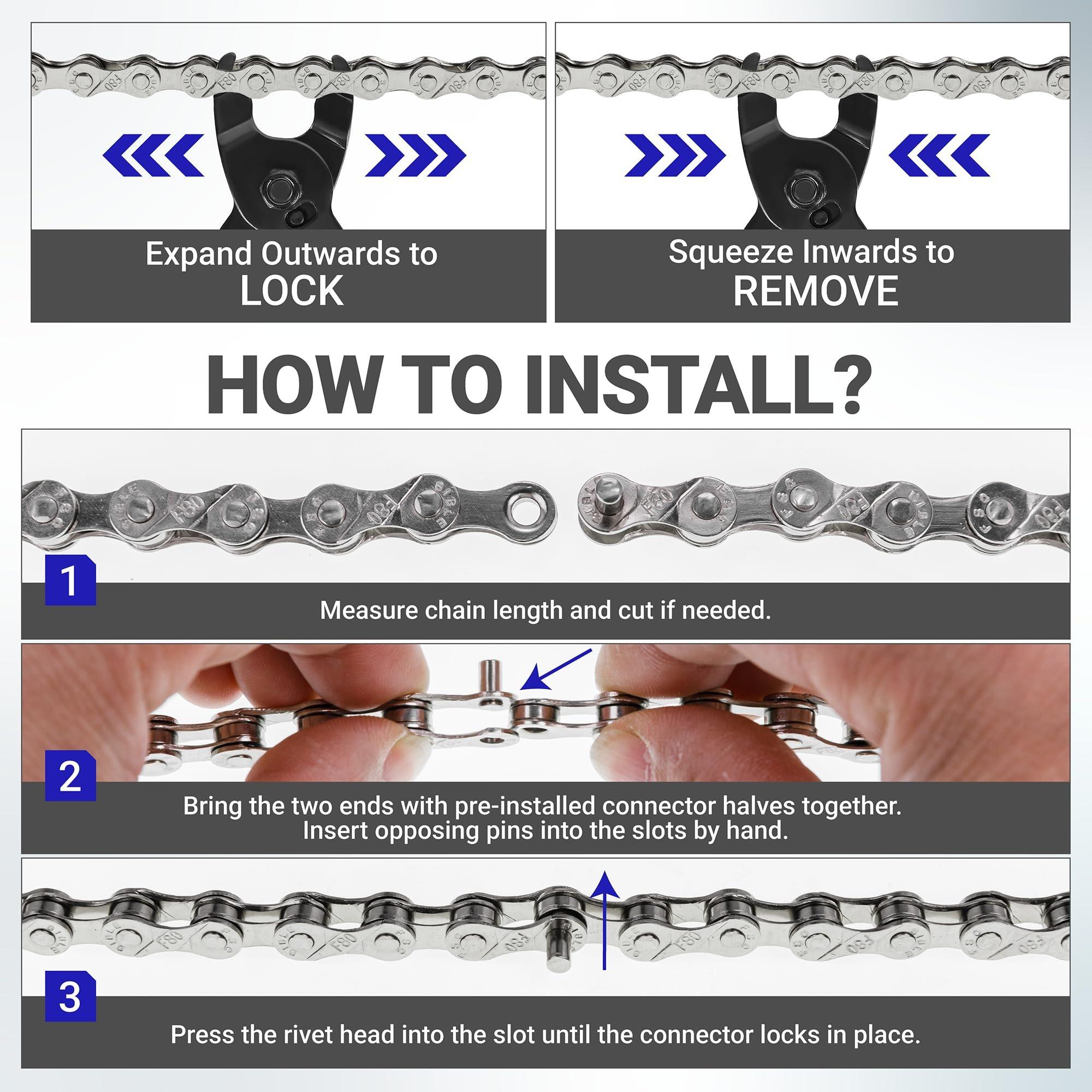[Lifetime Warranty] 6/7/8 Speed Bike Chain 1/2 x 3/32 Inch (116 Links) with Pre-Install Connector - Anti-Rust Bicycle Chain - for MTB/Road/Gravel/Cyclocross Bikes - Compatible with Shimano SRAM Campagnolo image 7