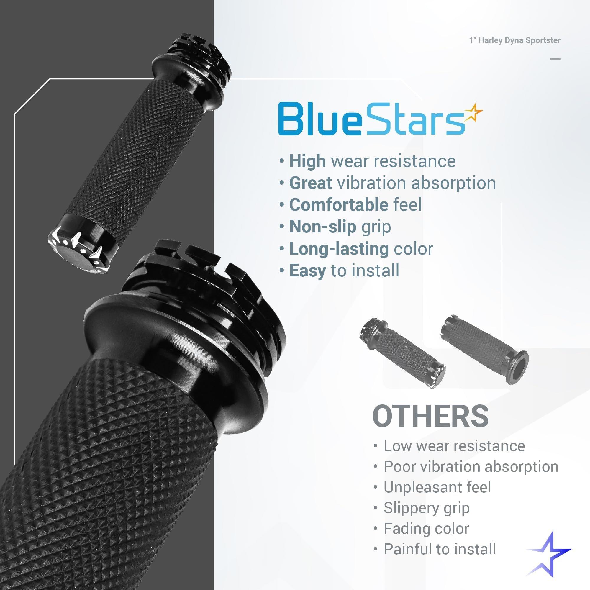 [Lifetime Warranty] 1-Inch Handlebar Hand Grips, Non-Slip and Durable - Compatible with Harley Dyna, Sportster 883 1200, Road Glide, Softail, Street Glide, Tour Glide image 1