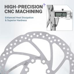 [Lifetime Warranty] 160mm Disc Brake Rotor Stainless Steel Bike Disc Brake Rotor with 6 Bolts - Fit for Road Bike Mountain Bike MTB BMX thumbnail 7