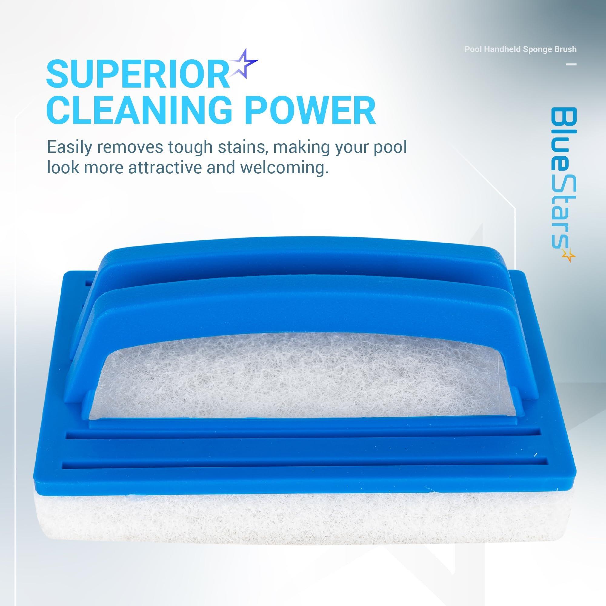 [Lifetime Warranty] Hand-Held Sponge Pool Scrub Brush - for Tile, Grout, Walls, Vinyl Liners, Spas, Tubs, Showers - Pack of 2 image 1