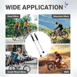 [Lifetime Warranty] Quick Release Skewer Front & Rear Wheel Axle for Mountain Bike, Road Bike, BMX Bicycle, MTB Wheel Hub, Aluminium Alloy Clip Bolt Lever Axle Set (1 Pair) thumbnail 5