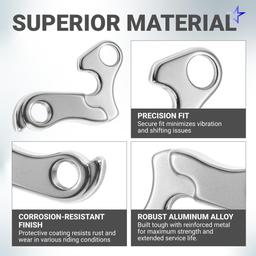 [Lifetime Warranty] Bicycle Bike Derailleur Hanger Derailleur Bracket Bike Tail Hook Frame Gear Tail Hook Aluminium Alloy Mountain Rear - for Cyclocross, Mountain, Road Racing Bike - Pack of 2 thumbnail 2