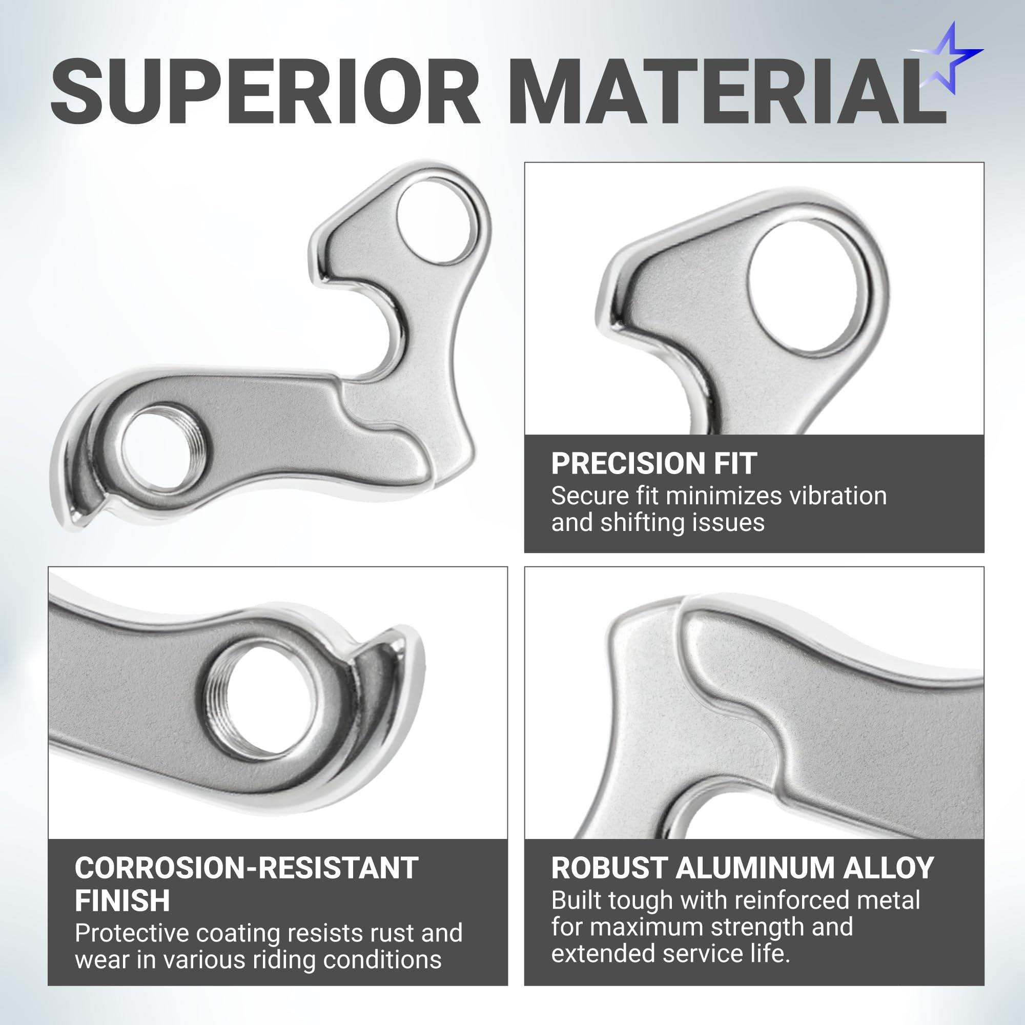 [Lifetime Warranty] Bicycle Bike Derailleur Hanger Derailleur Bracket Bike Tail Hook Frame Gear Tail Hook Aluminium Alloy Mountain Rear - for Cyclocross, Mountain, Road Racing Bike - Pack of 2 image 2