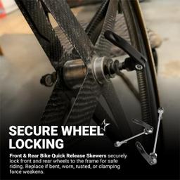 [Lifetime Warranty] Quick Release Skewer Front & Rear Wheel Axle for Mountain Bike, Road Bike, BMX Bicycle, MTB Wheel Hub, Aluminium Alloy Clip Bolt Lever Axle Set (1 Pair) thumbnail 8