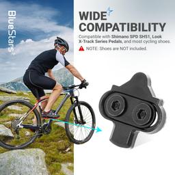 [Lifetime Warranty] Bike Cleats - Compatible with Shimano SPD & Look X-Track Pedals - Cycling Cleat for Cycling Shoes Suitable for Spinning Indoor Cycling Mountain Biking Outdoor Road Cycling - Pack of 2 thumbnail 6