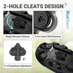 [Lifetime Warranty] Bike Cleats - Compatible with Shimano SPD & Look X-Track Pedals - Cycling Cleat for Cycling Shoes Suitable for Spinning Indoor Cycling Mountain Biking Outdoor Road Cycling - Pack of 2 thumbnail 4