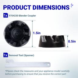 [Lifetime Warranty] 9704230 Blender Drive Coupler with Spanner Kit - Compatible with KitchenAid KSB5WH, KSB5, KSB3 - Replaces WP9704230VP WP9704230 AP6013694 thumbnail 1