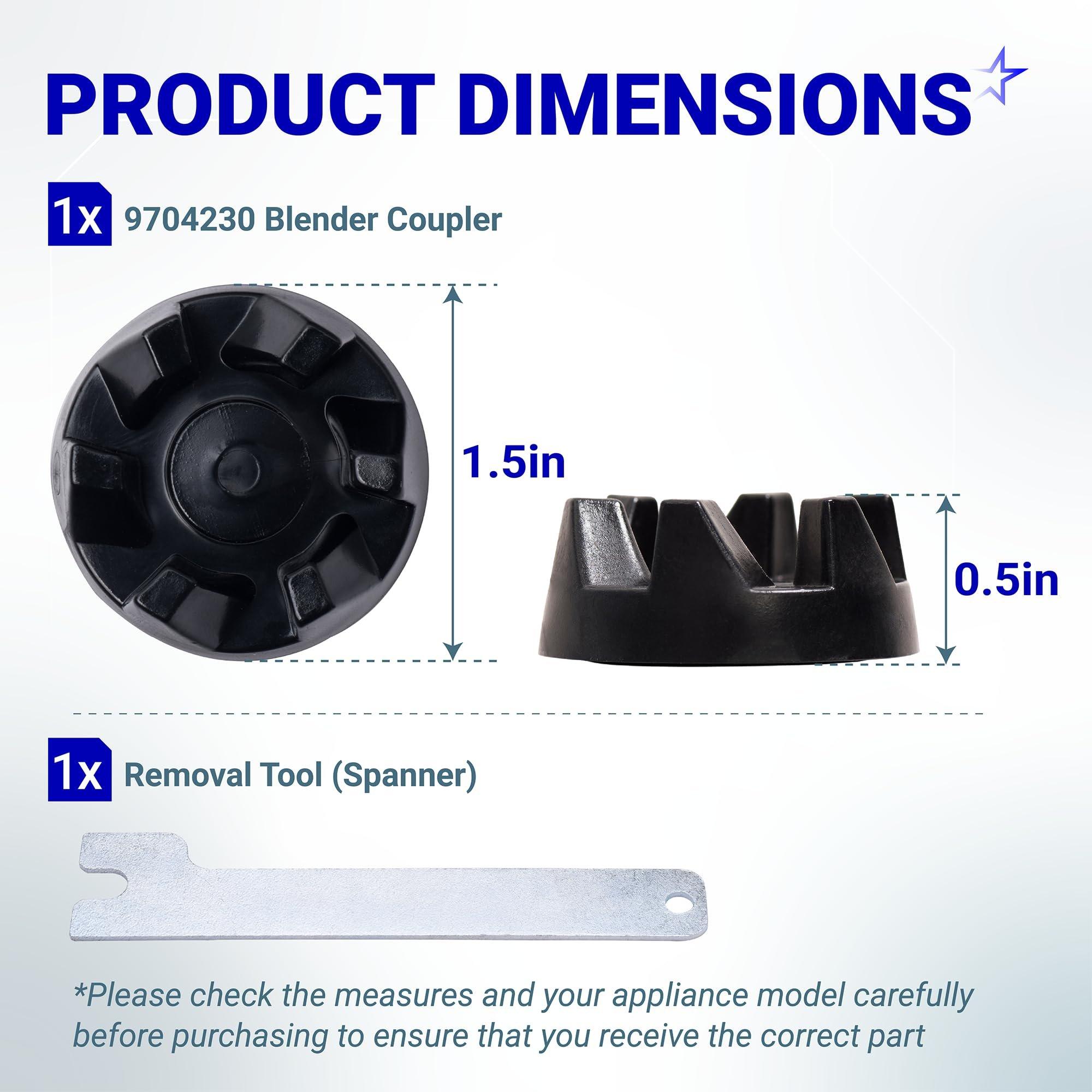 [Lifetime Warranty] 9704230 Blender Drive Coupler with Spanner Kit - Compatible with KitchenAid KSB5WH, KSB5, KSB3 - Replaces WP9704230VP WP9704230 AP6013694 image 1