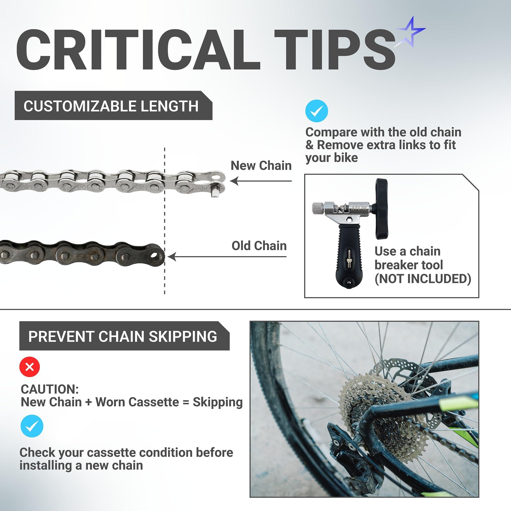 [Lifetime Warranty] 6/7/8 Speed Bike Chain 1/2 x 3/32 Inch (116 Links) with Pre-Install Connector - Anti-Rust Bicycle Chain - for MTB/Road/Gravel/Cyclocross Bikes - Compatible with Shimano SRAM Campagnolo image 5