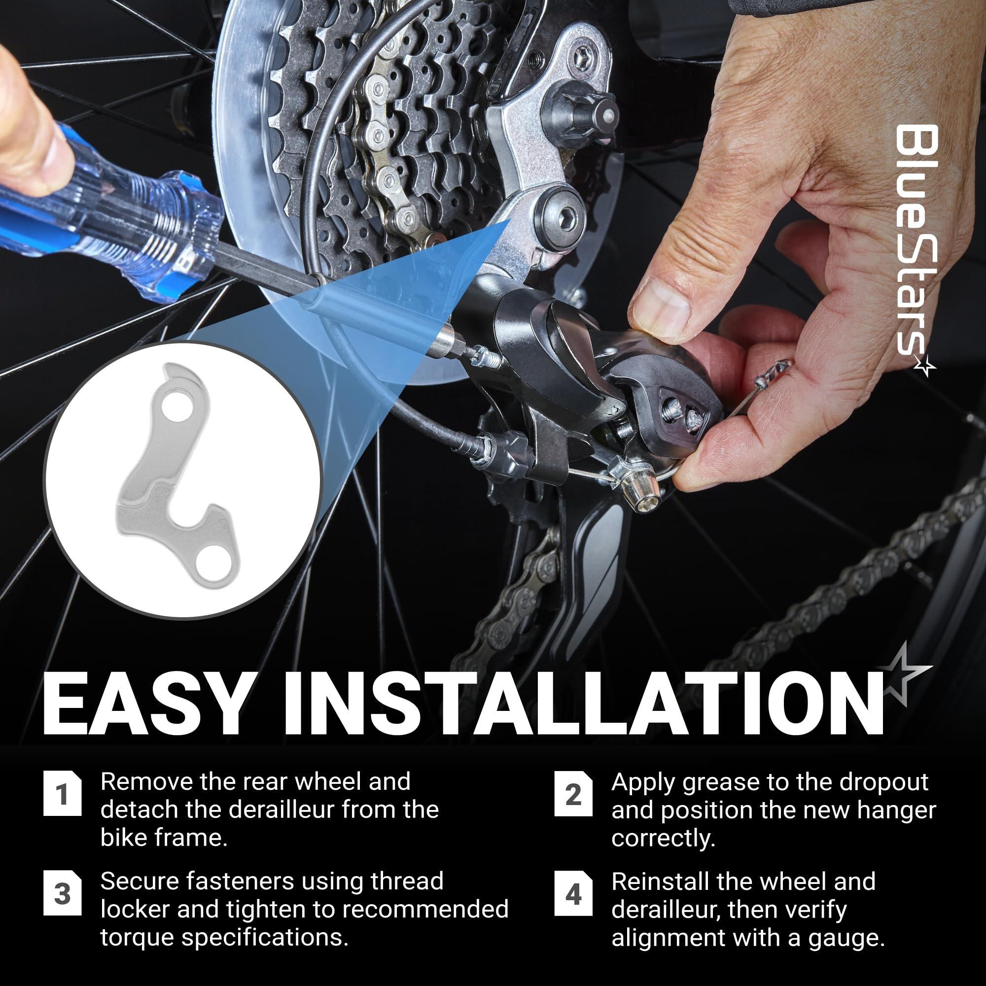 [Lifetime Warranty] Bicycle Bike Derailleur Hanger Derailleur Bracket Bike Tail Hook Frame Gear Tail Hook Aluminium Alloy Mountain Rear - for Cyclocross, Mountain, Road Racing Bike - Pack of 2 image 3