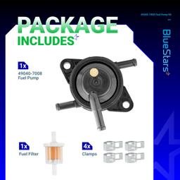 [Lifetime Warranty] 49040-7008 49040-0770 MIU12470 Fuel Pump - Compatible with Kawasaki FS FR FX Series Engines FS481V FS541V FS600V FS651V FS691V FS730V FR541V FR600V FR651V FR691V FR730V Fuel Filter Clamps thumbnail 2