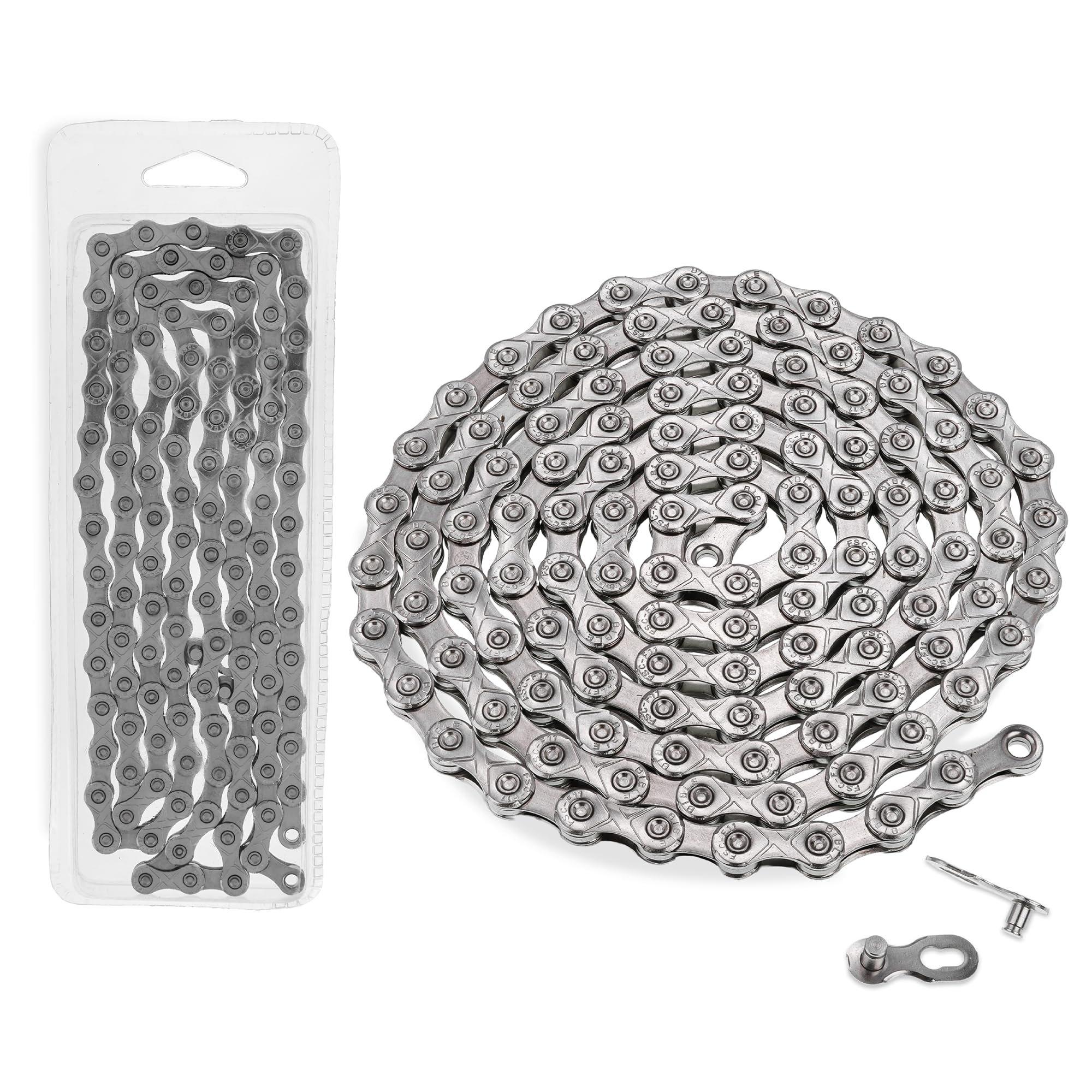 [Lifetime Warranty] 11 Speed Bike Chain 1/2 x 11/128 Inch (116 Links) with Quick Link - Anti-Rust Bicycle Chain - for MTB/Road/Gravel/Cyclocross Bikes - Compatible with Shimano SRAM Campagnolo image 0