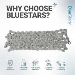 [Lifetime Warranty] 6/7/8 Speed Bike Chain 1/2 x 3/32 Inch (116 Links) with Pre-Install Connector - Anti-Rust Bicycle Chain - for MTB/Road/Gravel/Cyclocross Bikes - Compatible with Shimano SRAM Campagnolo thumbnail 8
