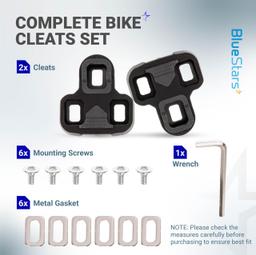 [Lifetime Warranty] Bike Cleats - Compatible with Look KEO Pedals - 0-Degree Float Fixed Cleat for Cycling Shoes Suitable for Spinning Indoor Cycling Mountain Biking Outdoor Road Cycling - Pack of 2 thumbnail 1