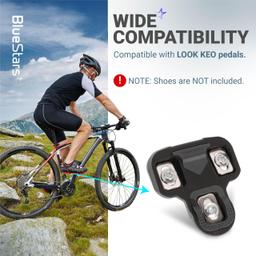 [Lifetime Warranty] Bike Cleats - Compatible with Look KEO Pedals - 0-Degree Float Fixed Cleat for Cycling Shoes Suitable for Spinning Indoor Cycling Mountain Biking Outdoor Road Cycling - Pack of 2 thumbnail 6
