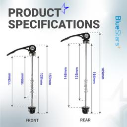 [Lifetime Warranty] Quick Release Skewer Front & Rear Wheel Axle for Mountain Bike, Road Bike, BMX Bicycle, MTB Wheel Hub, Aluminium Alloy Clip Bolt Lever Axle Set (1 Pair) thumbnail 1