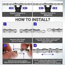 [Lifetime Warranty] 11 Speed Bike Chain 1/2 x 11/128 Inch (116 Links) with Quick Link - Anti-Rust Bicycle Chain - for MTB/Road/Gravel/Cyclocross Bikes - Compatible with Shimano SRAM Campagnolo thumbnail 7