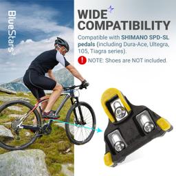 [Lifetime Warranty] Bike Cleats - Compatible with Shimano SPD-SL Pedals - 6-Degree Float Cleat for Cycling Shoes Suitable for Spinning Indoor Cycling Mountain Biking Outdoor Road Cycling - Pack of 2 thumbnail 6