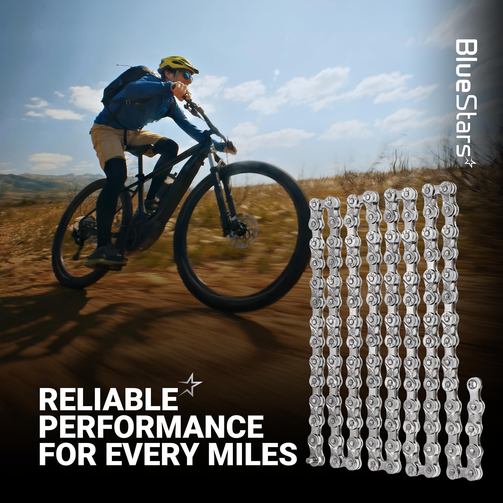 [Lifetime Warranty] 6/7/8 Speed Bike Chain 1/2 x 3/32 Inch (116 Links) with Pre-Install Connector - Anti-Rust Bicycle Chain - for MTB/Road/Gravel/Cyclocross Bikes - Compatible with Shimano SRAM Campagnolo image 6