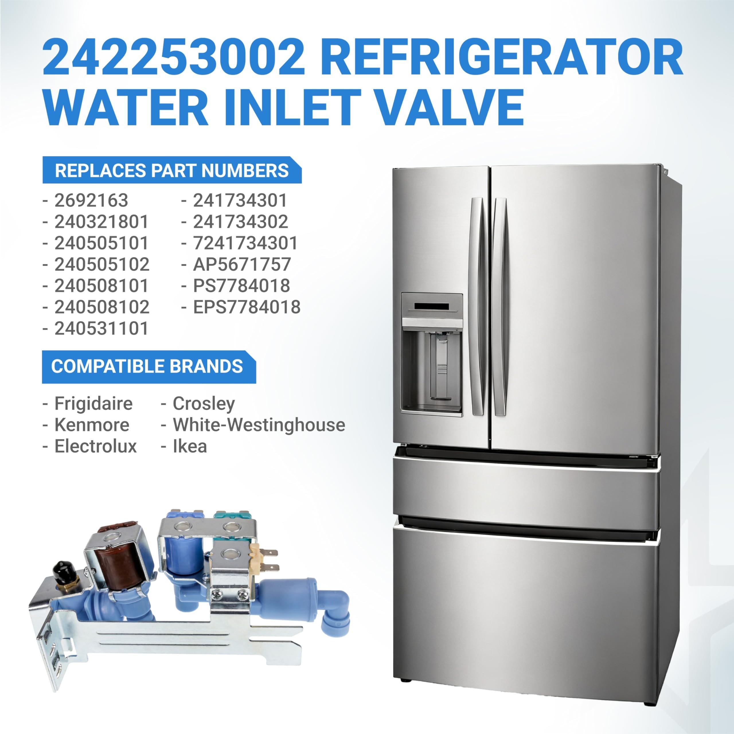 [Lifetime Warranty] 242253002 Refrigerator Water Inlet Valve - Compatible with Frigidaire Electrolux Kenmore Crosley Refrigerators - Replaces 242102201 2689640 AP5669874 PS7321353 EAP7321353 image 7