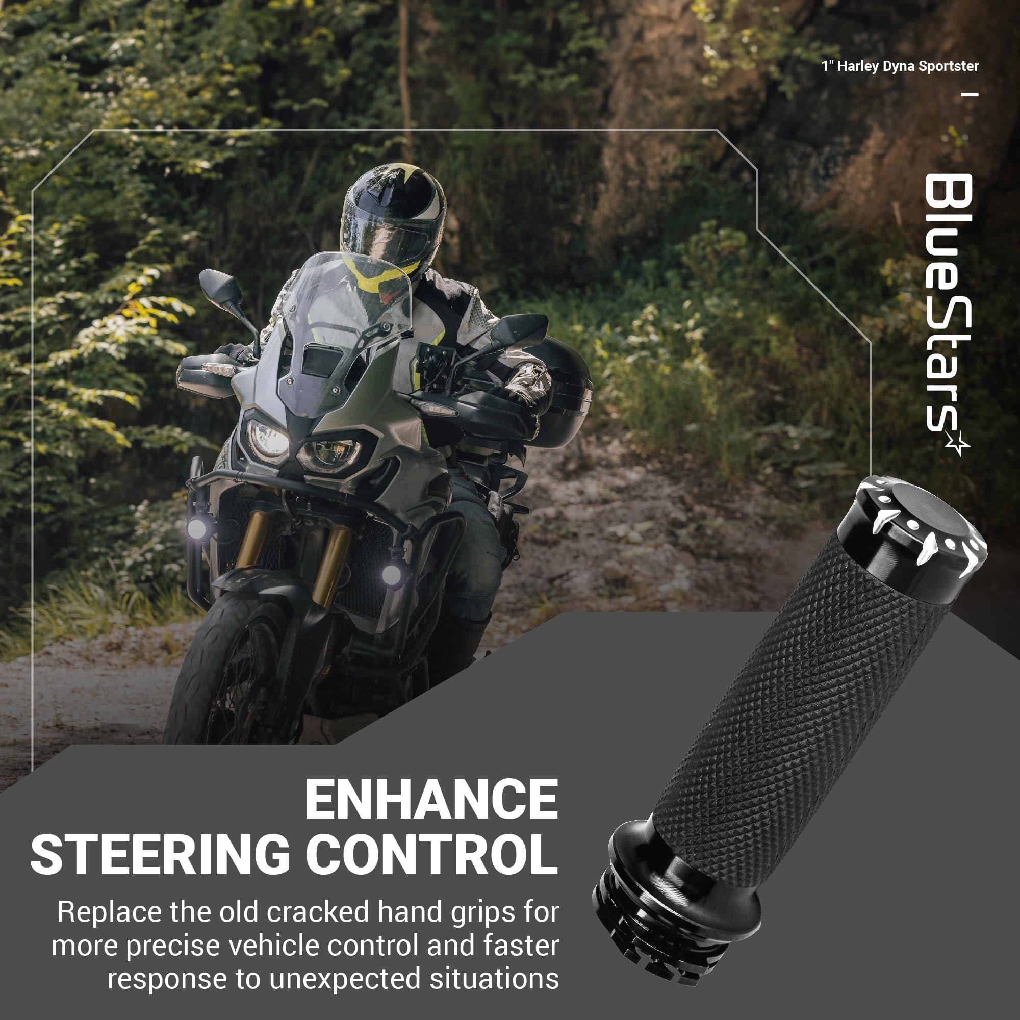 [Lifetime Warranty] 1-Inch Handlebar Hand Grips, Non-Slip and Durable - Compatible with Harley Dyna, Sportster 883 1200, Road Glide, Softail, Street Glide, Tour Glide image 3