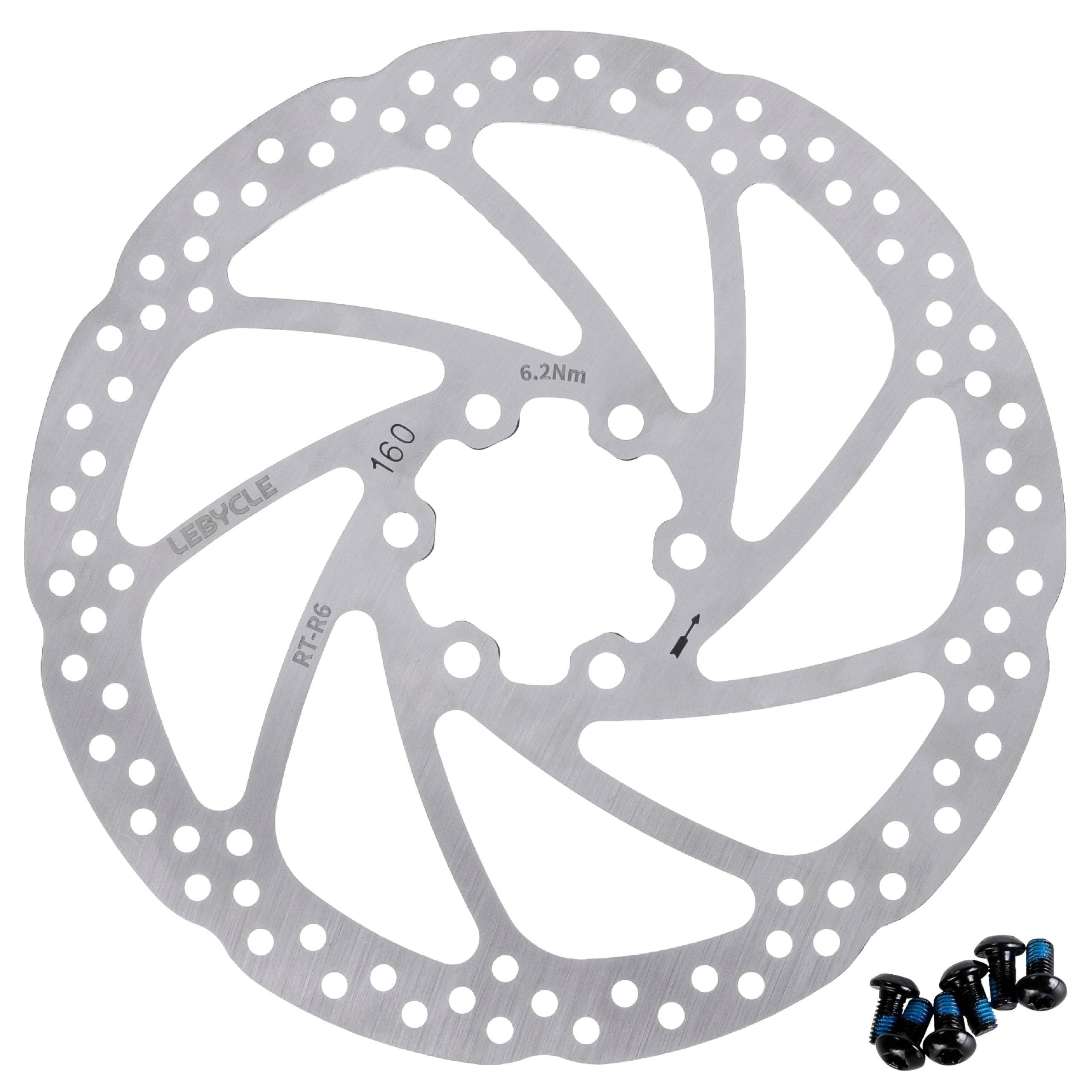 [Lifetime Warranty] 160mm Disc Brake Rotor Stainless Steel Bike Disc Brake Rotor with 6 Bolts - Fit for Road Bike Mountain Bike MTB BMX image 0