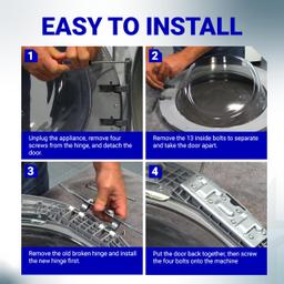 [Lifetime Warranty] W10208415 WPW10208415 Dryer Washer Door Hinge - Compatible for Whirlpool Maytag Kenmore Crosley Front Loader Dryer and Washer Hinges - Replaces 1872427 AP6017115 PS11750410 EA11750410 thumbnail 6