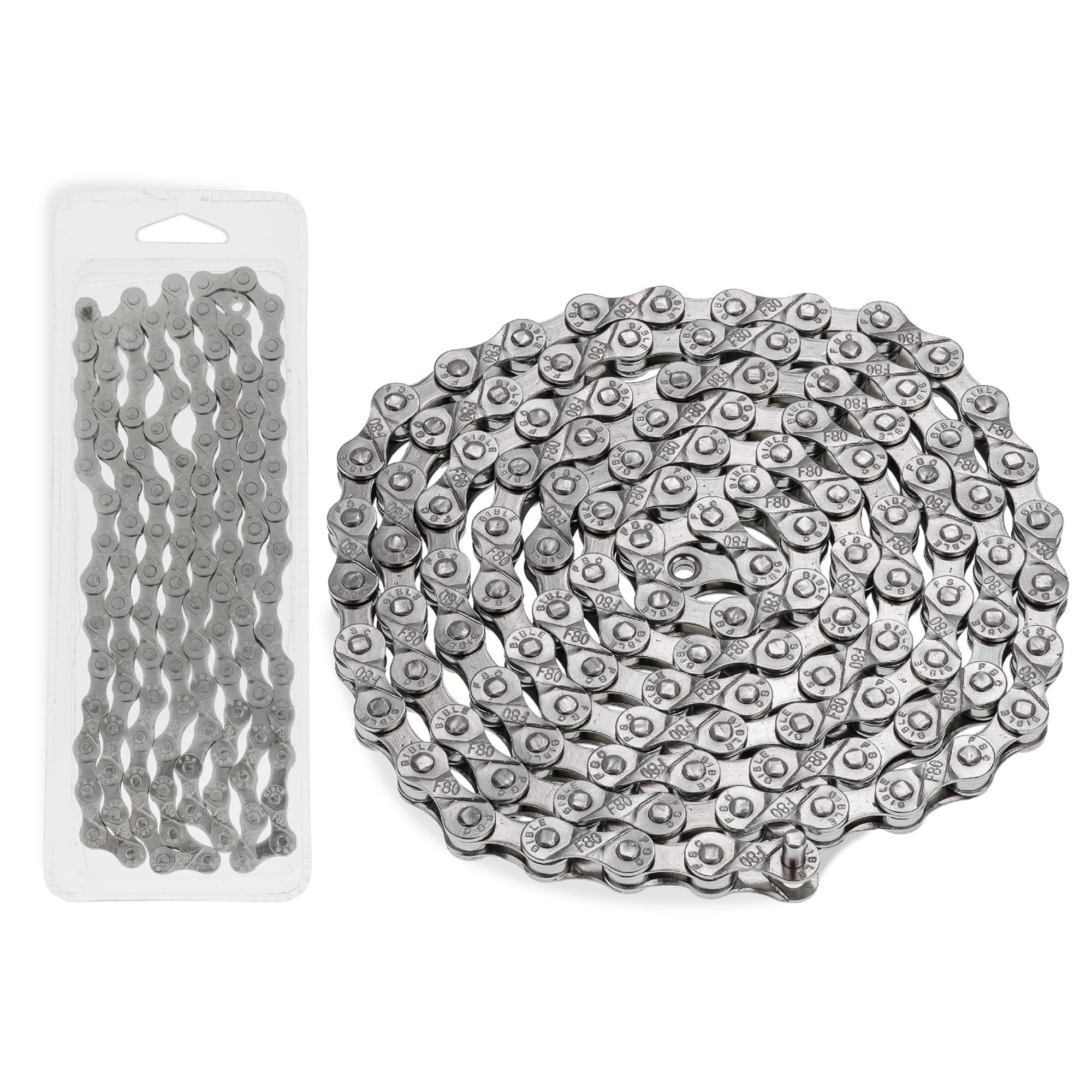 [Lifetime Warranty] 6/7/8 Speed Bike Chain 1/2 x 3/32 Inch (116 Links) with Pre-Install Connector - Anti-Rust Bicycle Chain - for MTB/Road/Gravel/Cyclocross Bikes - Compatible with Shimano SRAM Campagnolo image 0