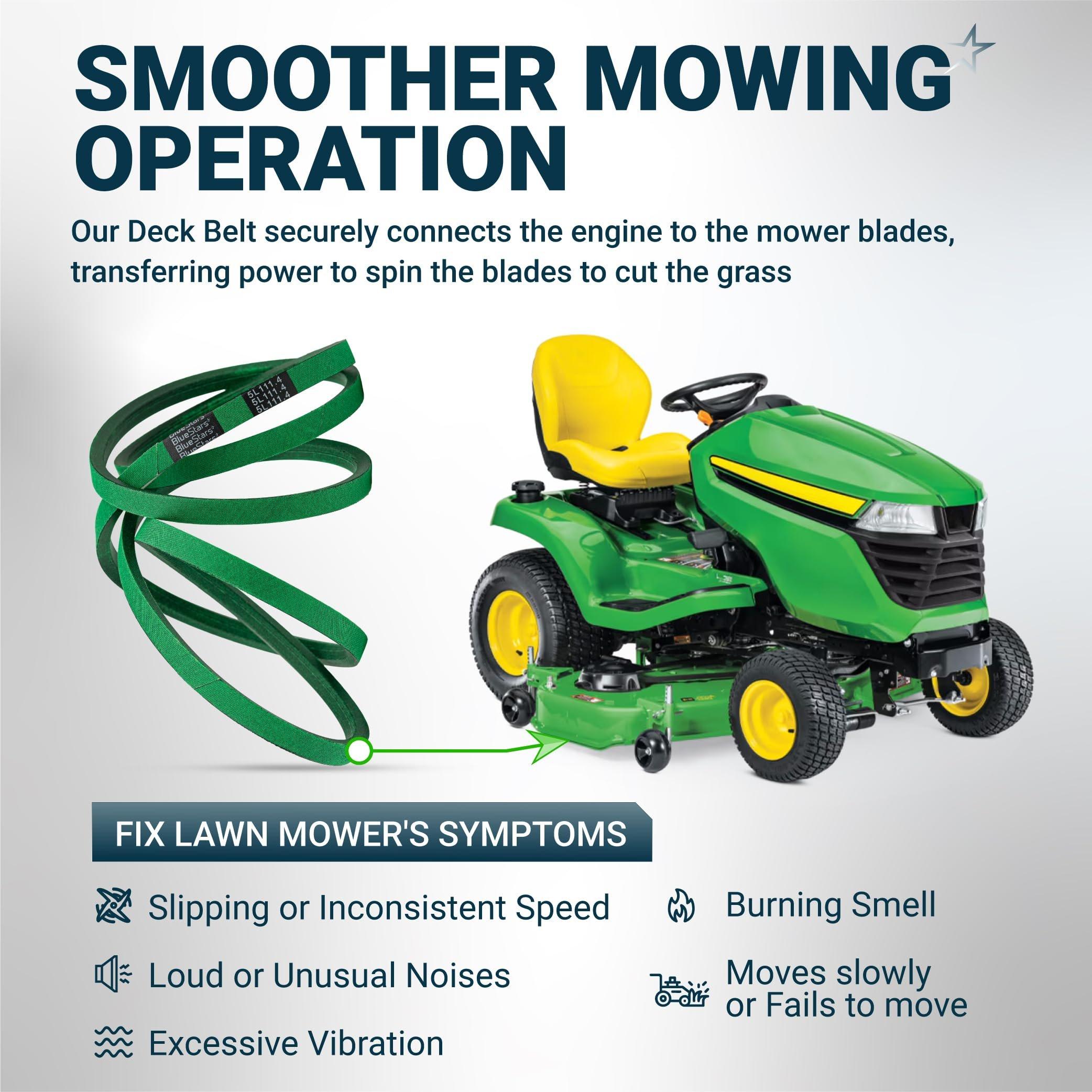 [Lifetime Warranty] [Upgraded Grip120] M154958 Secondary Deck Belt for 48 Inch Mower Deck J-Deere GT235 X300 X320 345 325 180 245 265 GX345 LX280 GT275 - Replaces 954-04055 754-04055 | 5/8" x 111.4" image 8
